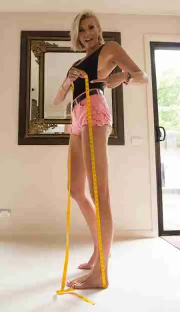 Astonishing! Meet the Woman Who Claims to Have the Longest Legs in the World (See Photos)